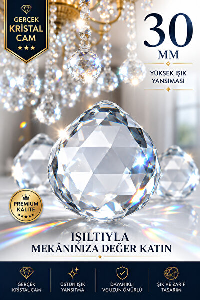 VENON 5 Adet || 30 Mm KRİSTAL ORİJİNAL Avize Taşı || Cam Avize Taşı Avize Yed...