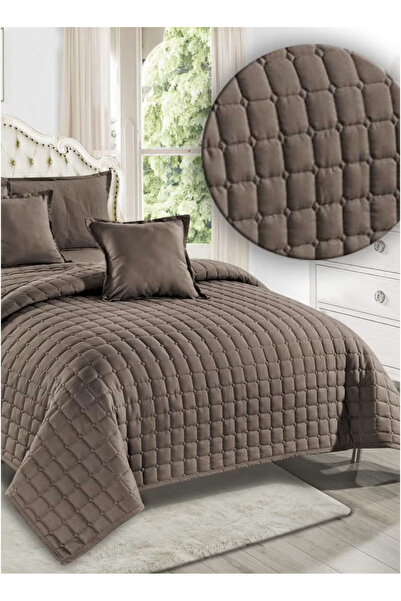 Moon Elegant Plaid Quilted Plain Bedspread - 4 Pieces - 170X220Cm Duvet - 120...