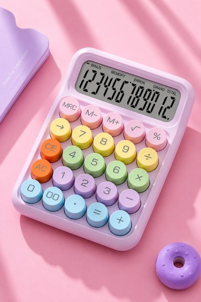 caps Mekanik Tuşlu Hesap Makinesi - Pastel Lila