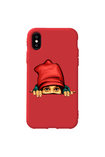 Other Apple iPhone Xs Max Hidden Girl Red Colored Silicone TPU Θήκη