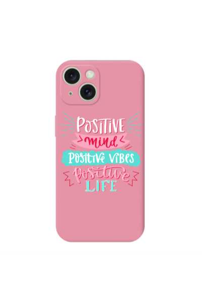 Other Apple iPhone 15 Plus Positive Mind Pink Colored Silicone TPU Θήκη