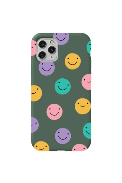 Other Apple iPhone 11 Pro Colorful smiles Dark Green Colored Silicone TPU Θήκη