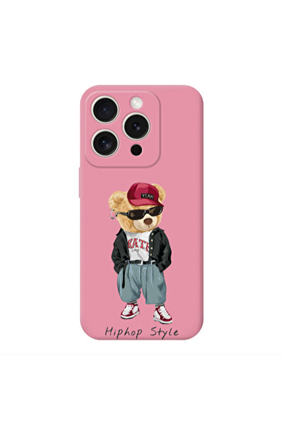 Other Apple iPhone 15 Pro Hip hop style Pink Colored Silicone TPU Θήκη