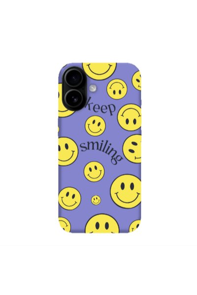 Other Apple Iphone 16 plus Keep Smiling Purple Colored Silicone TPU Θήκη
