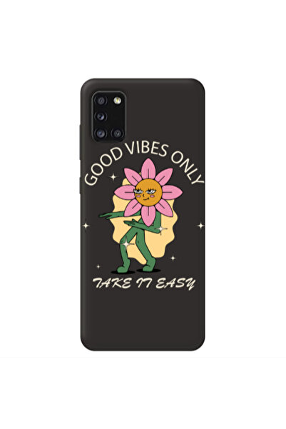 Other Samsung A31 Good Vibes Only Black Colored Silicone TPU Θήκη