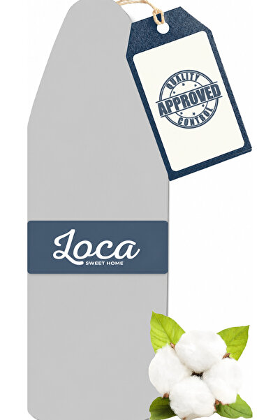 loca sweet home 38 x 120 cm Düz Gri Ütü Masası Kılıfı | %100 Pamuklu Kumaş | ...