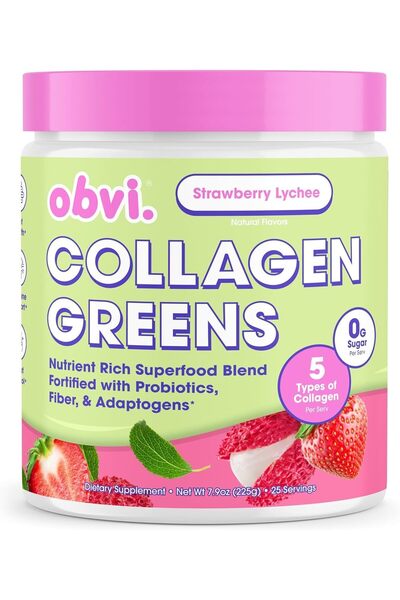 Obvi Collagen Greens, Strawberry Lychee, 7.9 oz (225 g)