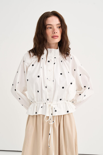 VESNA Gathered Detailed Poplin Jacket