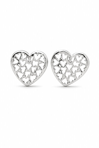 Sibelon Silver Color Heart Model Earrings
