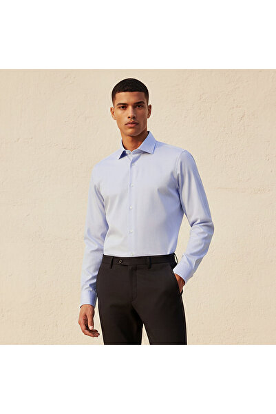 FAV Men Slim Fit Collared Striped Long Sleeves Shirt