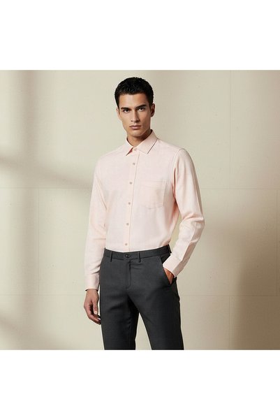FAV Men Regular Fit Collared Textured Long Sleeve Shirt