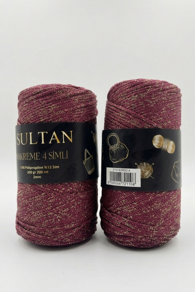 hobi dünyası evim 1 Piece of Macrame Cord with 4 Glitter Strands, 200 Grams, ...