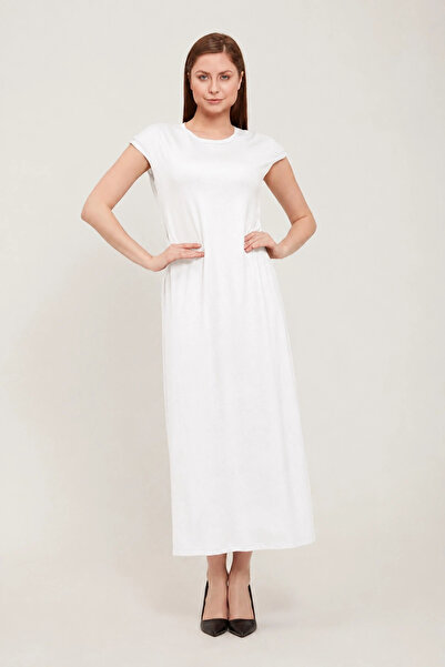 Invee Combed Cotton Sleeveless Dress White 6139