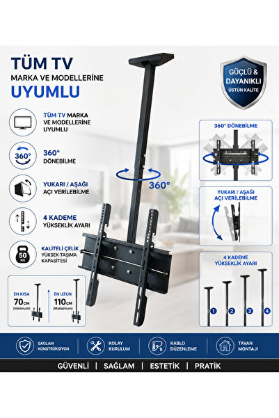 Eranura LG SAMSUNG 49" 50" 55" 58" 65" 75" İnç Lcd Led Tv Tavan Askı Aparatı ...