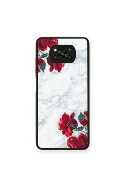 Other Xiaomi Poco X3 /X3 Pro Marble and roses Black Glossy Θήκη