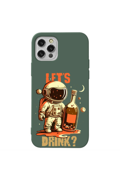 Other Apple iPhone 12 Pro Max Lets drink Dark Green Colored Silicone TPU Θήκη