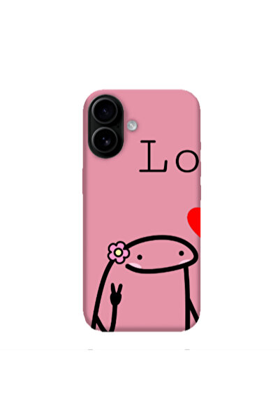 Other Apple Iphone 16 plus Love 1 Pink Colored Silicone TPU Θήκη