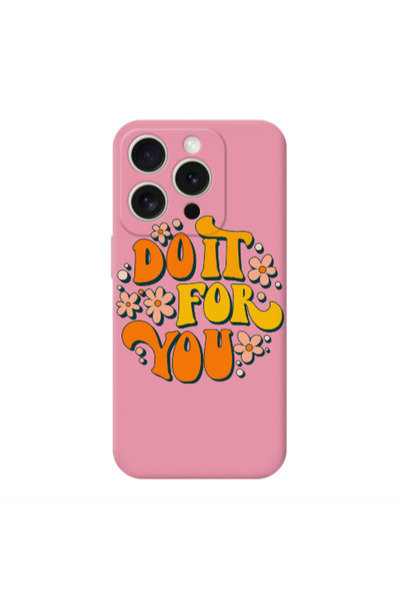 Other Apple iPhone 15 Pro Max Do it For You Pink Colored Silicone TPU Θήκη