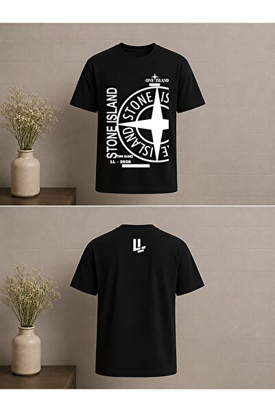 Generic Brand Stone Island Print Design Oversize Unisex T-Shirt