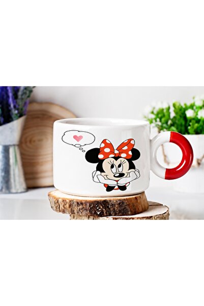 ART HEDİYE Minnie Mouse My Mind Is Yours Both Sides Printed Luxury Nes Cafe C...