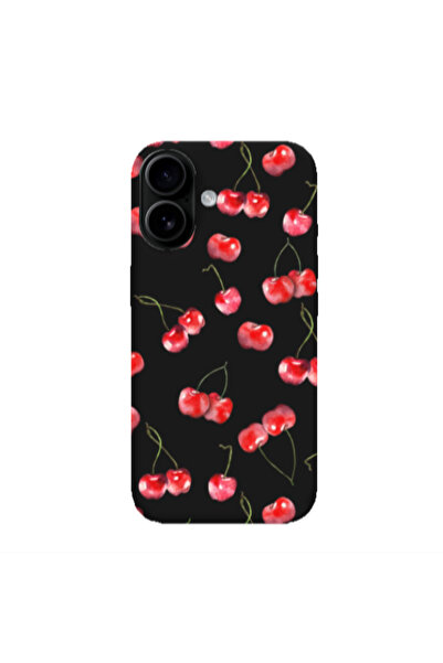 Other Apple Iphone 16 plus Cherries Black Colored Silicone TPU Θήκη