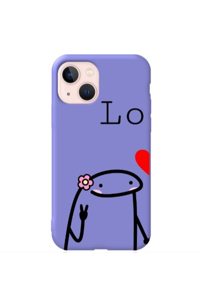 Other Apple iPhone 13 Love 1 Purple Colored Silicone TPU Θήκη