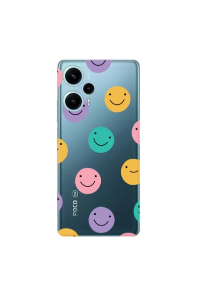 Other Xiaomi Poco F5 Colorful smiles Transparent Silicone TPU Θήκη