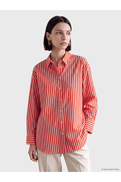 LC Waikiki Trendlucky Striped Oversize Women's Shirt Tunic with a Difference