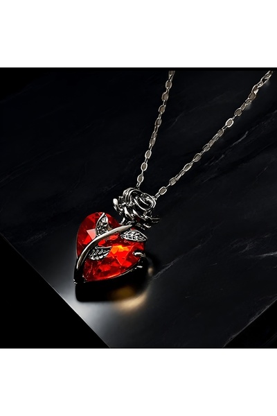 KİRAZ ÇİÇEĞİ JEWELRY Kore tarzı RED GOTİK KOLYE