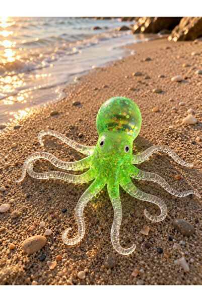 GIA'S WORLD Squishy jucărie virală antistres calamar cu sclipici , culoare al...
