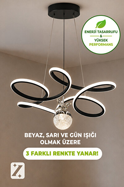 3'lü Helezon Led Avize - Modern Led Avize - Ledli Avize
