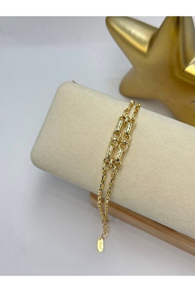 BYYEŞO Double Chain Detail Steel Bracelet