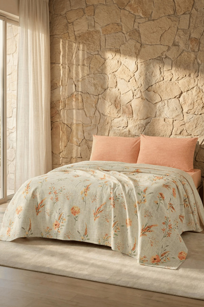 Menderes Home La Notte Autumn Garden Çift Kişilik 4 Parça Pike Takımı 210x230 + 160x200 + 2/50x70 cm