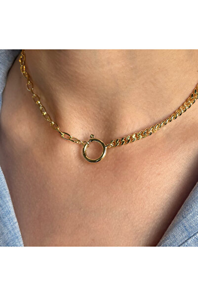 Leora Atelier Kilit Zincir Choker 14K kaplama Kolye