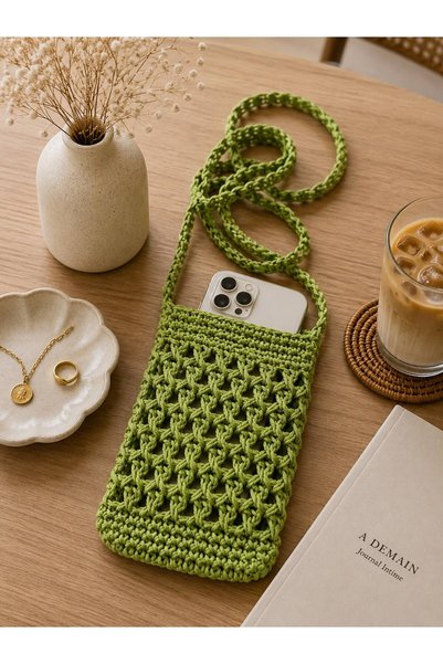edirneörgü Straw Phone Bag, Paper String Bag