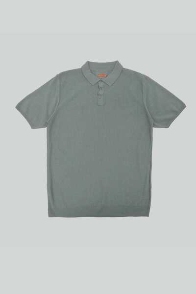 BEARRAYBON Men's Knitwear Half-Zip Polo Collar T-Shirt
