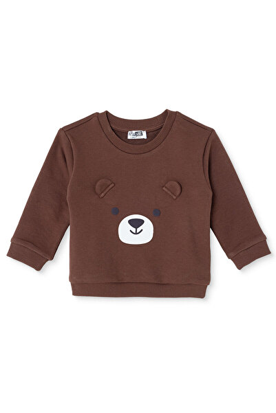 ebebek Hello Baby HelloBaby Erkek Bebek Sweatshirt Ayı Baskılı Bisiklet Yaka ...