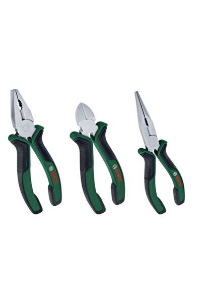 Bosch 3 Parça Pense Seti (Kargaburun, Yan Keski, Pense) Profesyonel Kalite Ergonomik Tasarım