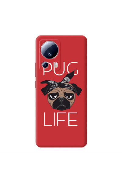 Other Xiaomi Mi 13 Lite Pug Life Red Colored Silicone TPU Θήκη
