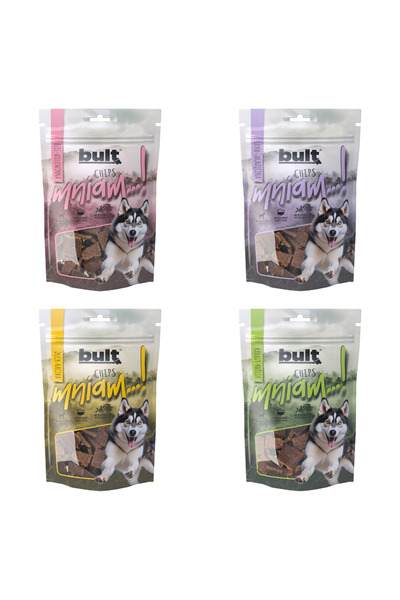 Bult Gustare câini, Bult, 4x100g, Mixtă Selecție Chips, Câini Adulți, Susține...
