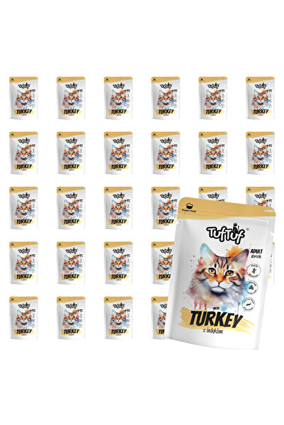 OEM Hrană umedă pisici, TufTuf, 30x300g, Carne Curcan Tocat, Pisici Adulte, S...