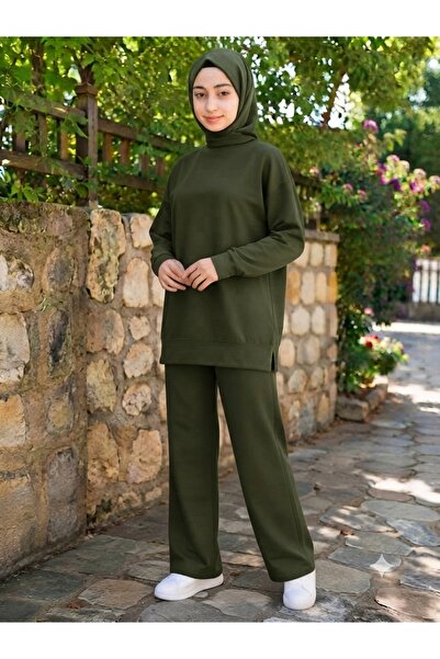 MEBA Women's Islamic Clothing Summer Thin Fabric Self-Line Detailed Crew Neck...