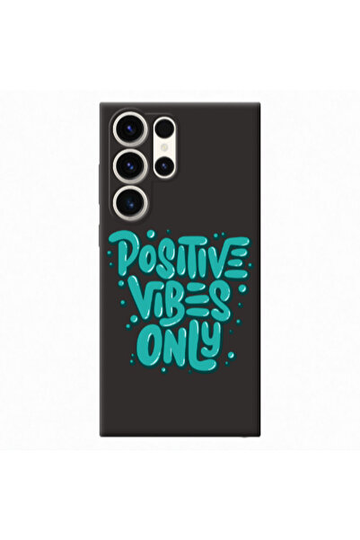Other Samsung S23 Ultra Positive Vibes Only Black Colored Silicone TPU Θήκη