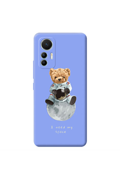 Other Xiaomi Mi 12 Lite Bear in space Light Purple Colored Silicone TPU Θήκη