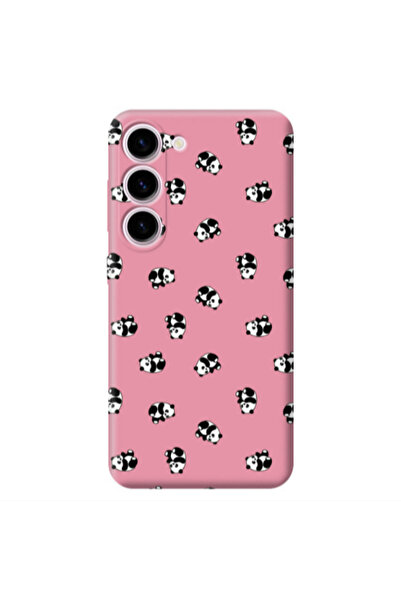 Other Samsung S23 Plus Small Pandas Pink Colored Silicone TPU Θήκη