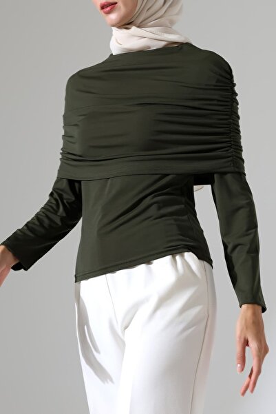 Sabr Women's Sandy Draped Long Sleeve Blouse