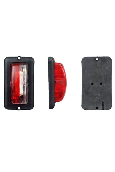 RapidAuto Lampa gabarit auto 12V/ 24V, dreptunghiulara Rosie-Alb , 50x95x30mm