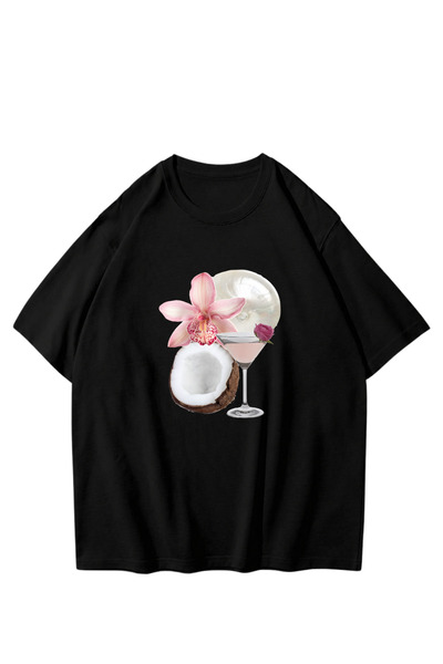 Trendiz Woman's coconut cocktail t-shirt white