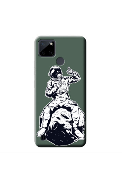 Other Realme C25Y ice cream in space Dark Green Colored Silicone TPU Θήκη