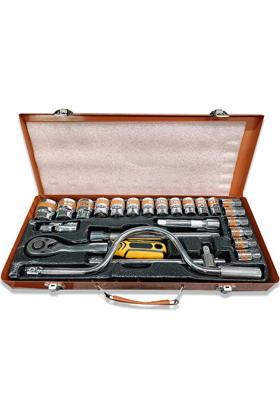 dorf 1/2 Lokma Seti Metal 6 Köşe Cırcır Kolu Metal Çantalı